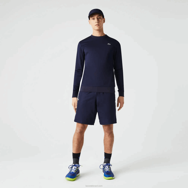 Lacoste shorts de tênis esportivos de tafetá homens azul marinho 166 88BL1334 - Image 2