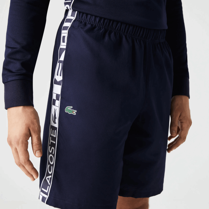 Lacoste shorts de tênis esportivos de tafetá homens azul marinho 166 88BL1334 - Image 7