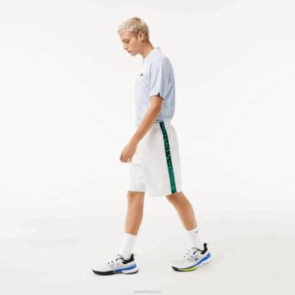 Lacoste shorts de tênis esportivos de tafetá homens branco 001 88BL1333