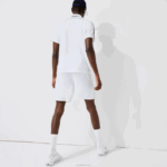 Lacoste shorts elásticos esportivos French Open Edition leve homens branco azul marinho aj0 88BL1547 - Image 3