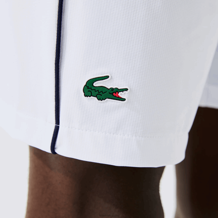 Lacoste shorts elásticos esportivos French Open Edition leve homens branco azul marinho aj0 88BL1547 - Image 7