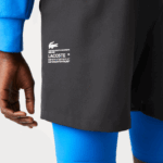 Lacoste shorts esportivos 3 em 1 com forro embutido homens preto azul 985 88BL1423 - Image 3