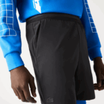 Lacoste shorts esportivos 3 em 1 com forro embutido homens preto azul 985 88BL1423 - Image 4