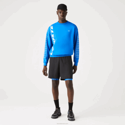 Lacoste shorts esportivos 3 em 1 com forro embutido homens preto azul 985 88BL1423