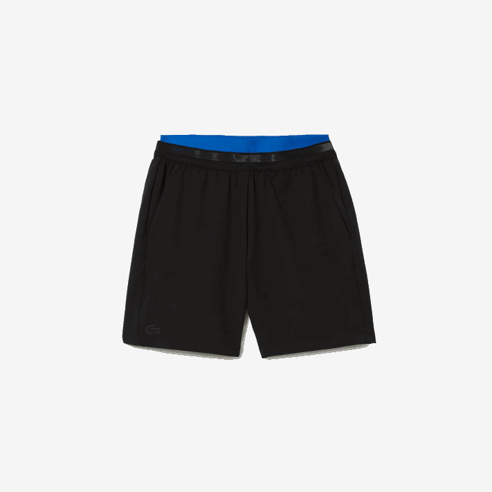 Lacoste shorts esportivos 3 em 1 com forro embutido homens preto azul 985 88BL1423 - Image 7