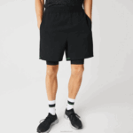 Lacoste shorts esportivos em camadas homens preto verde branco 9az 88BL1545 - Image 2
