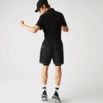 Lacoste shorts esportivos em camadas homens preto verde branco 9az 88BL1545 - Image 3
