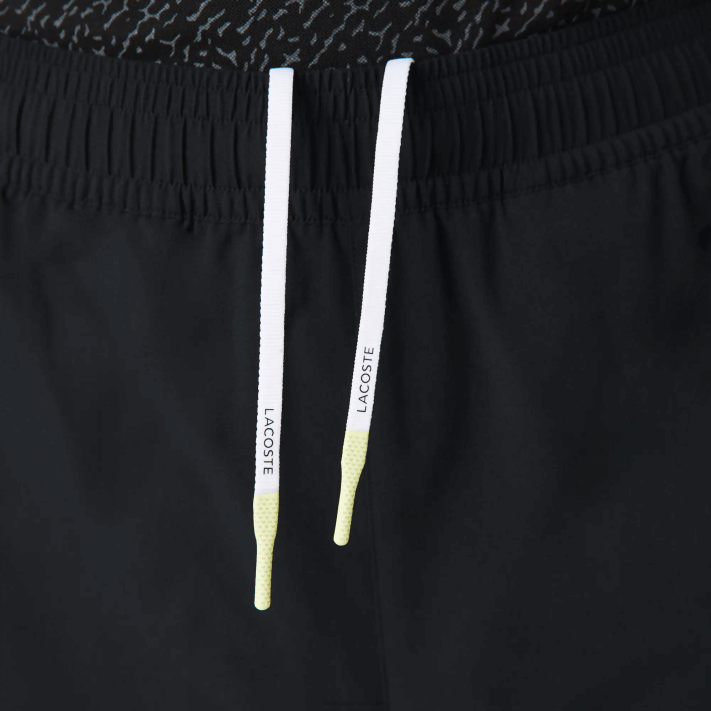 Lacoste shorts esportivos em camadas homens preto verde branco 9az 88BL1545 - Image 4
