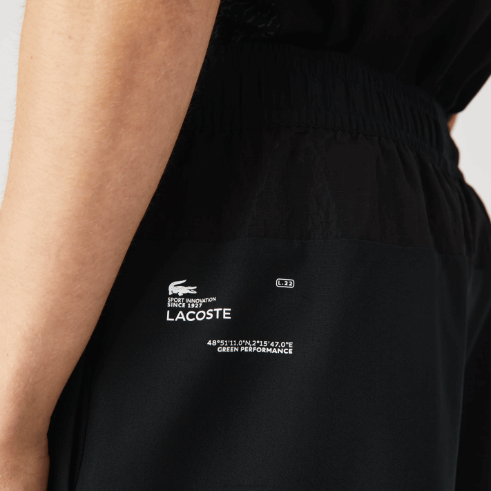 Lacoste shorts esportivos em camadas homens preto verde branco 9az 88BL1545 - Image 6