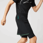 Lacoste shorts esportivos em camadas homens preto verde branco 9az 88BL1545 - Image 7