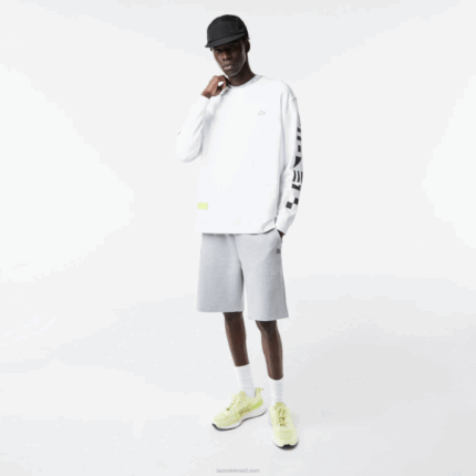 Lacoste shorts estampados refletivos homens chine cinza cca 88BL1355