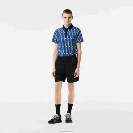 Lacoste shorts impermeáveis homens preto 031 88BL465