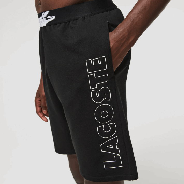 Lacoste shorts internos de lã de algodão de marca homens preto branco 258 88BL1513 - Image 2
