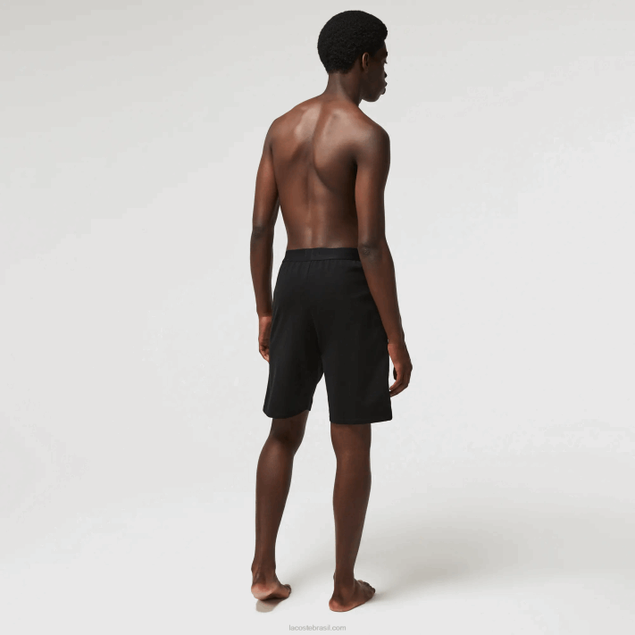 Lacoste shorts internos de lã de algodão de marca homens preto branco 258 88BL1513 - Image 3