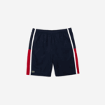 Lacoste shorts leves com painéis colorblock esportivos homens azul marinho vermelho branco mwp 88BL1367 - Image 5