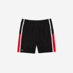 Lacoste shorts leves com painéis colorblock esportivos homens preto vermelho branco g54 88BL1365 - Image 5