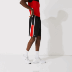 Lacoste shorts leves com painéis colorblock esportivos homens preto vermelho branco g54 88BL1365 - Image 6
