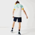Lacoste shorts leves de bandas de contraste esportivo homens apk azul marinho amarelo branco 88BL1363 - Image 3