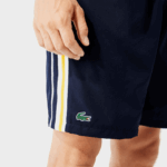 Lacoste shorts leves de bandas de contraste esportivo homens apk azul marinho amarelo branco 88BL1363 - Image 4