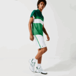 Lacoste shorts leves de bandas de contraste esportivo homens branco verde amarelo branco b0t 88BL1364