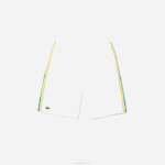 Lacoste shorts leves de bandas de contraste esportivo homens branco verde amarelo branco b0t 88BL1364 - Image 4