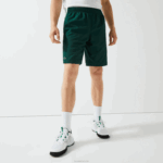 Lacoste shorts leves de bandas de contraste esportivo homens verde amarelo branco 117 88BL1362 - Image 4