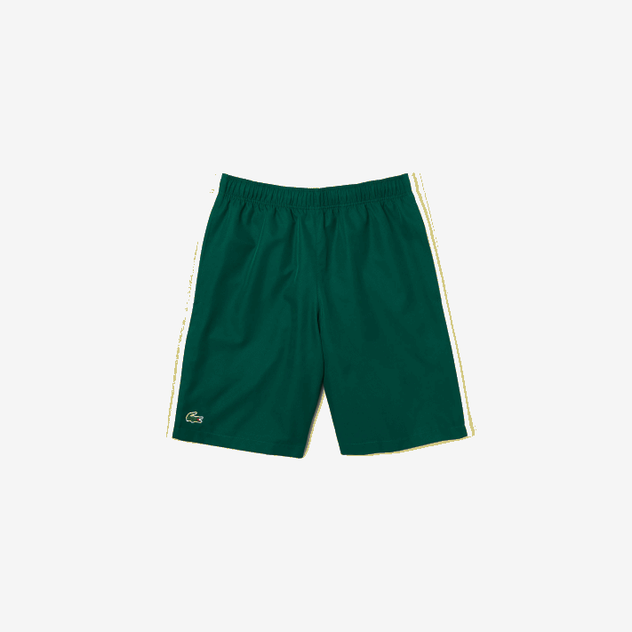 Lacoste shorts leves de bandas de contraste esportivo homens verde amarelo branco 117 88BL1362 - Image 5