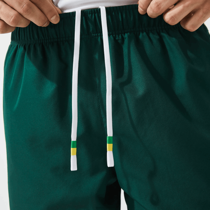 Lacoste shorts leves de bandas de contraste esportivo homens verde amarelo branco 117 88BL1362 - Image 6