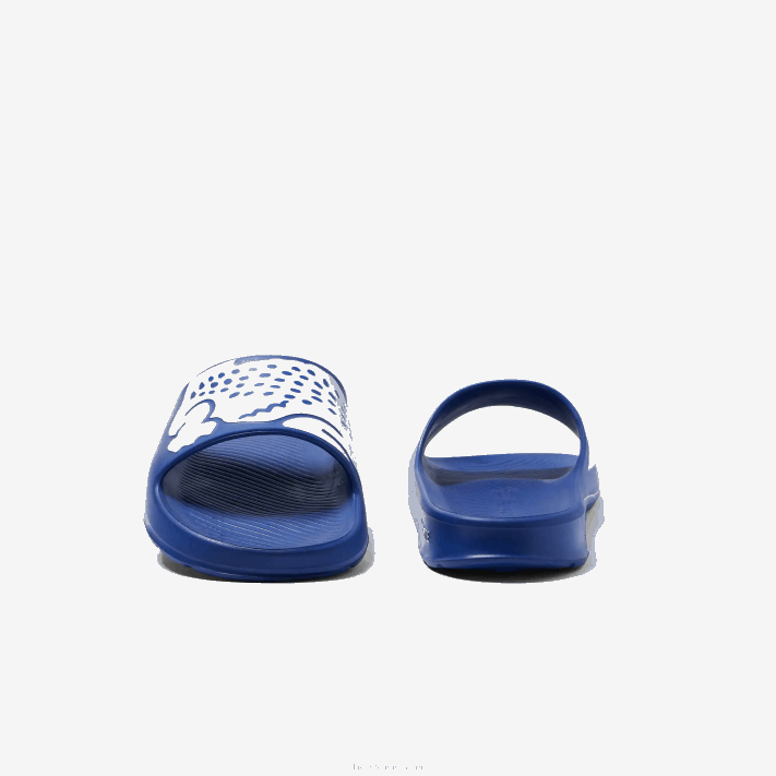 Lacoste slides de alça de logotipo sintético croco 2.0 homens azul branco 221 88BL1898 - Image 5
