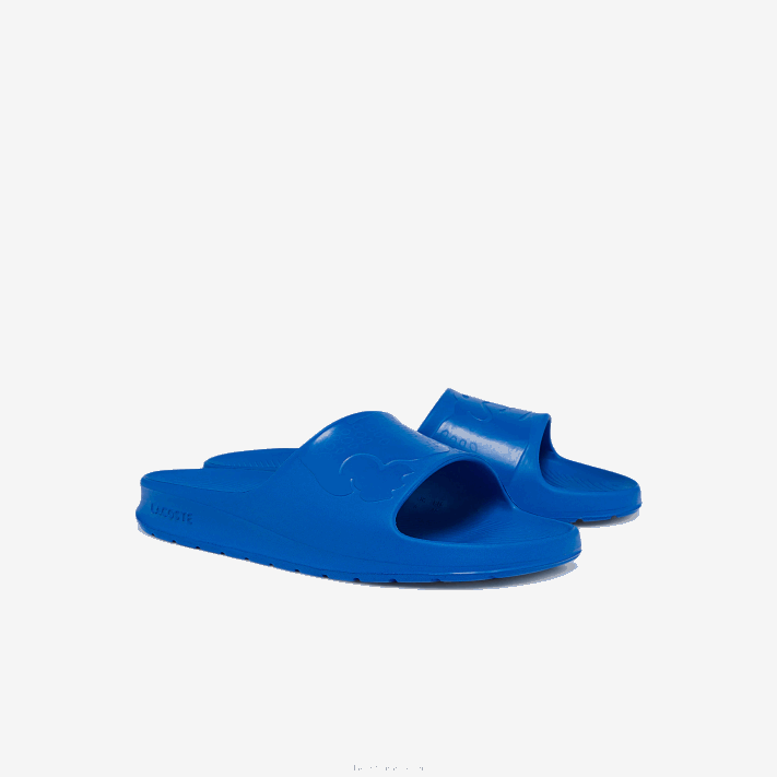 Lacoste slides de logotipo sintético croco 2.0 homens azul 11c 88BL1812 - Image 2