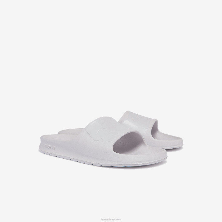 Lacoste slides de logotipo sintético croco 2.0 homens branco e off white 65t 88BL1880 - Image 2