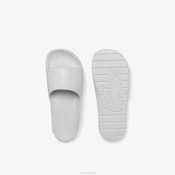 Lacoste slides de logotipo sintético croco 2.0 homens branco e off white 65t 88BL1880 - Image 4