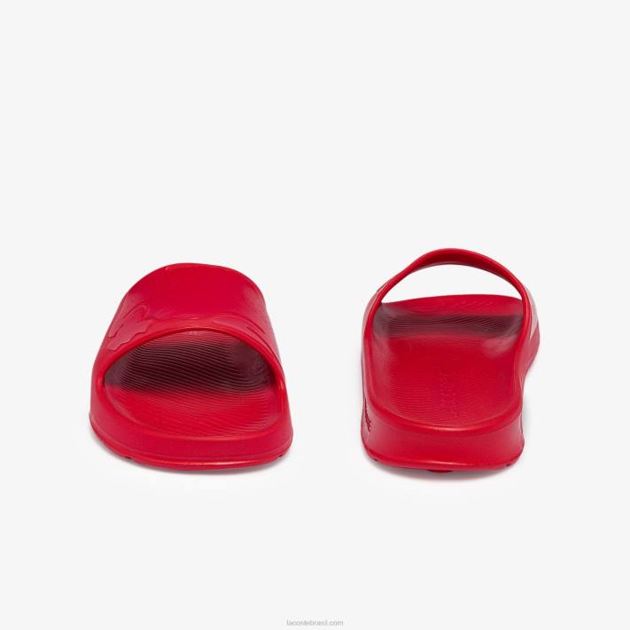 Lacoste slides de logotipo sintético croco 2.0 homens vermelho rr1 88BL1811 - Image 4