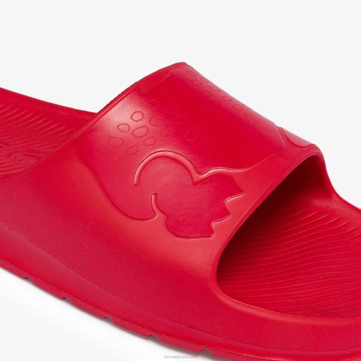 Lacoste slides de logotipo sintético croco 2.0 homens vermelho rr1 88BL1811 - Image 5