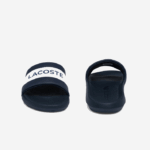 Lacoste slides de logotipo têxtil croco homens marinho e branco 092 88BL1775 - Image 5