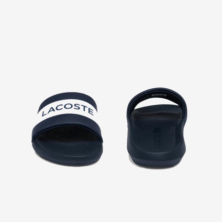 Lacoste slides de logotipo têxtil croco homens marinho e branco 092 88BL1775 - Image 5
