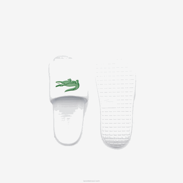Lacoste slides sintéticos croco 1.0 mulheres branco/verde 082 88BL2685 - Image 4