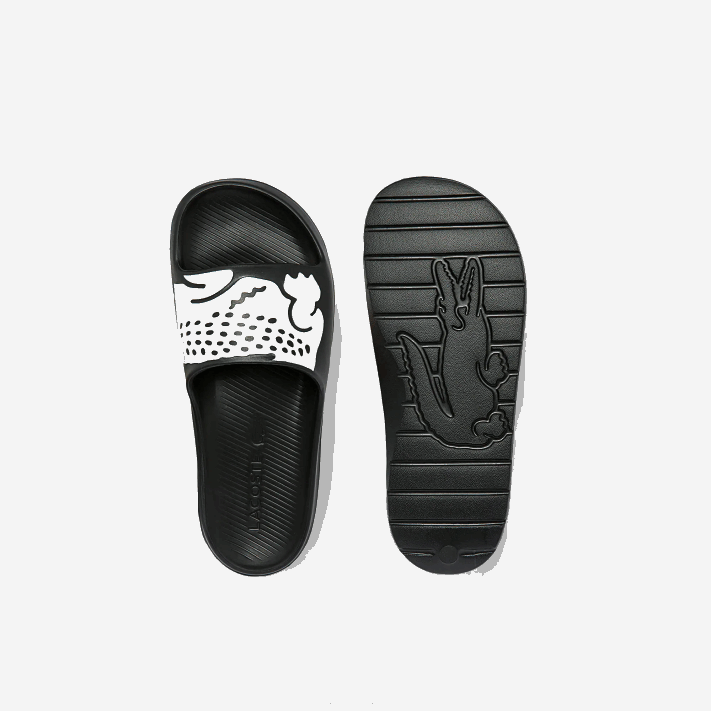 Lacoste slides sintéticos croco 2.0 homens preto e branco 312 88BL1754 - Image 4