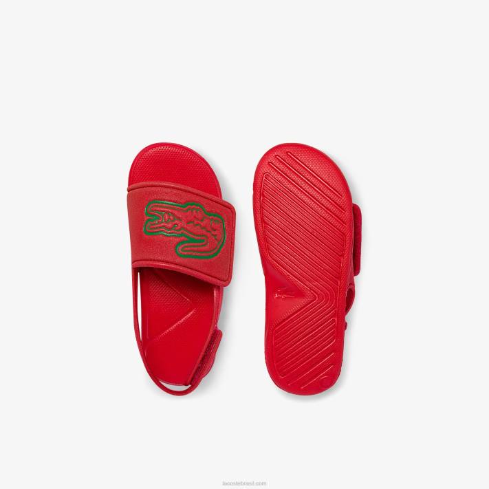 Lacoste slides sintéticos de alça l.30 bebês vermelho verde t2q 88BL2971 - Image 4