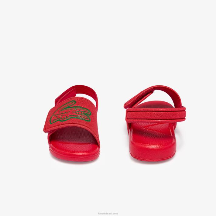 Lacoste slides sintéticos de alça l.30 bebês vermelho verde t2q 88BL2971 - Image 5