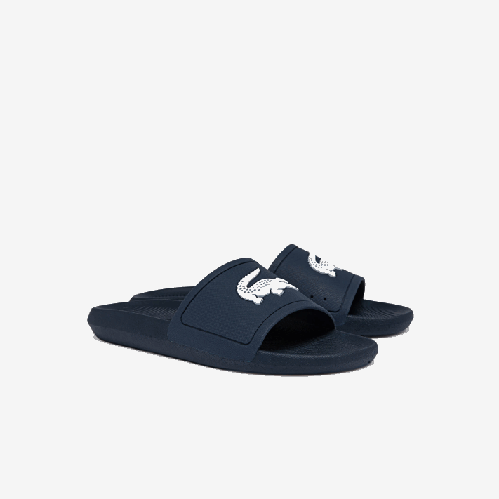 Lacoste slides sintéticos repelentes de água croco homens marinho e branco 092 88BL1820 - Image 2