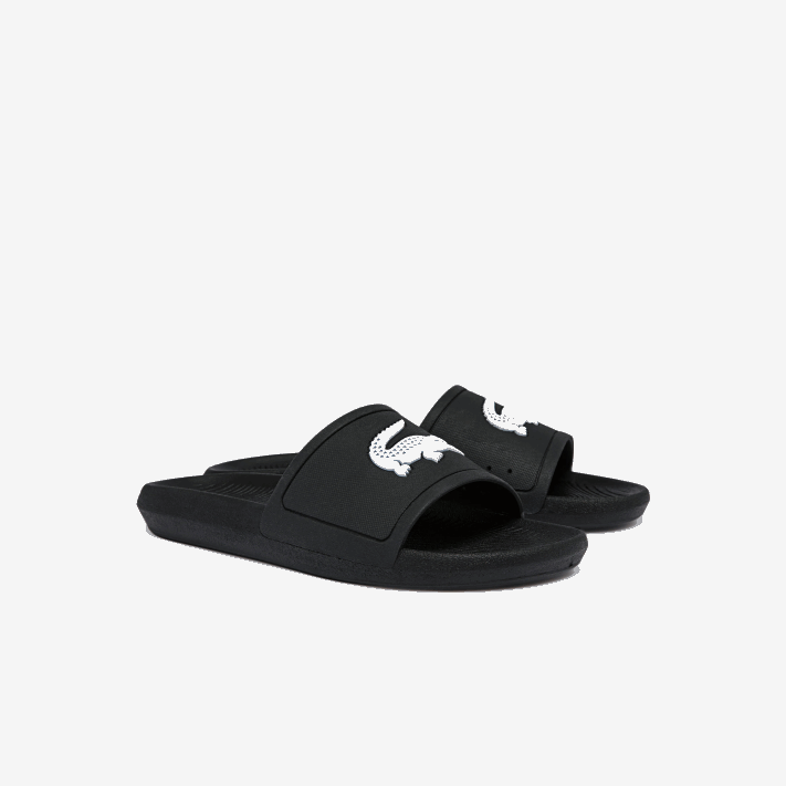 Lacoste slides sintéticos repelentes de água croco homens preto e branco 312 88BL1821 - Image 2