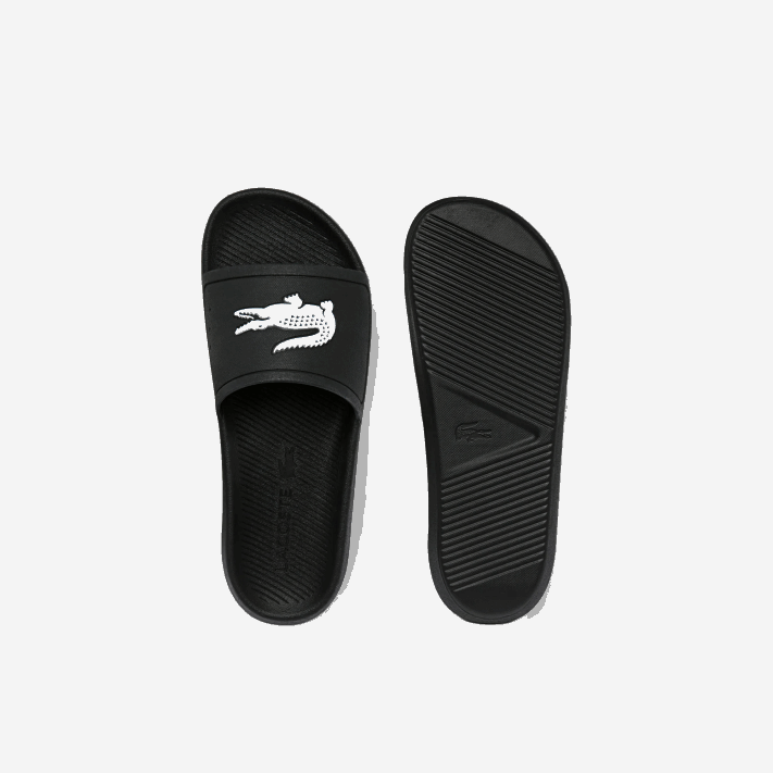 Lacoste slides sintéticos repelentes de água croco homens preto e branco 312 88BL1821 - Image 4