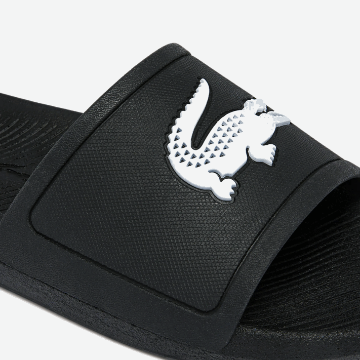 Lacoste slides sintéticos repelentes de água croco homens preto e branco 312 88BL1821 - Image 6