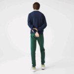 Lacoste suéter de algodão orgânico com decote em V homens chinelo azul 3gf 88BL1325 - Image 3