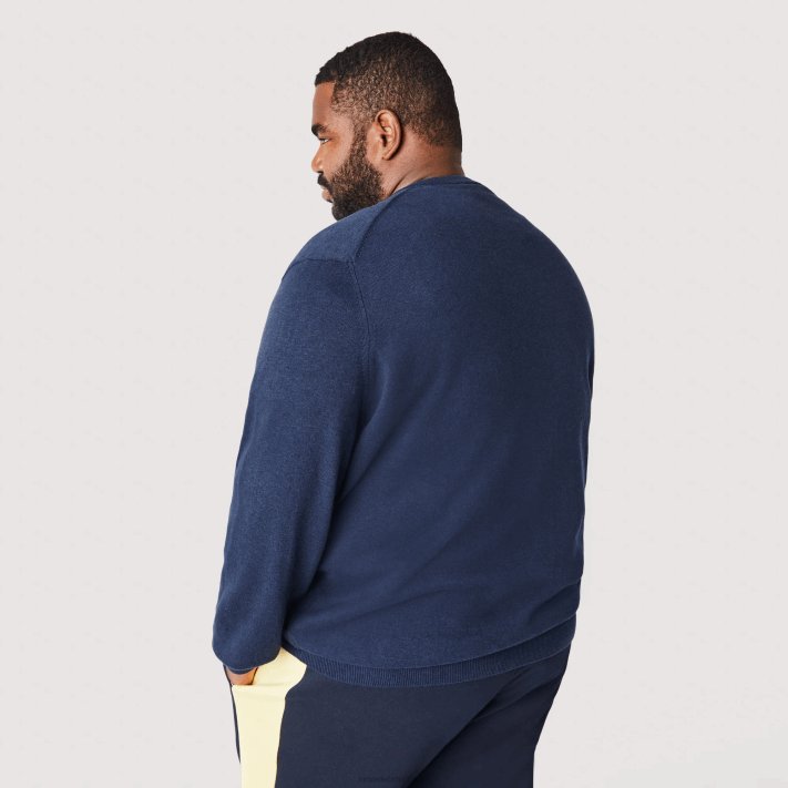 Lacoste suéter de algodão orgânico com decote em V homens chinelo azul 3gf 88BL1325 - Image 7