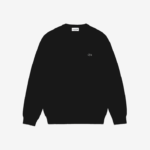 Lacoste suéter de algodão orgânico com decote em V homens preto 031 88BL1323 - Image 4