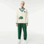 Lacoste suéter de distintivo cômico homens branco verde x0n 88BL1377 - Image 2