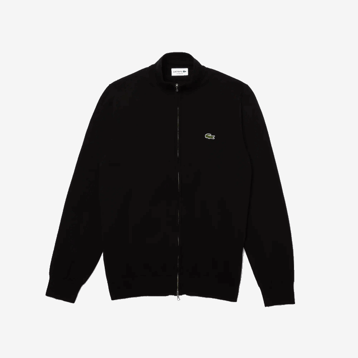 Lacoste suéter de gola alta de algodão orgânico com zíper homens preto 031 88BL460 - Image 5