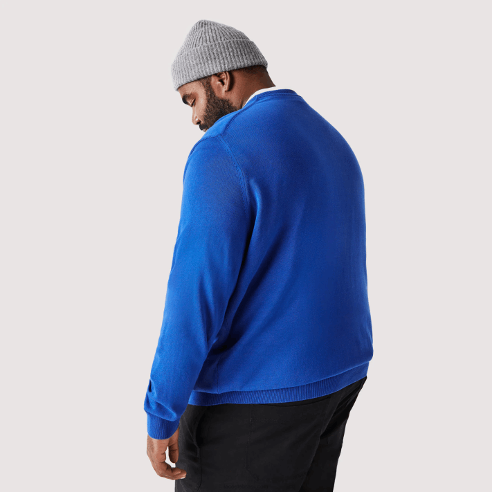 Lacoste suéter de gola redonda de algodão orgânico homens azul k1q 88BL1491 - Image 3